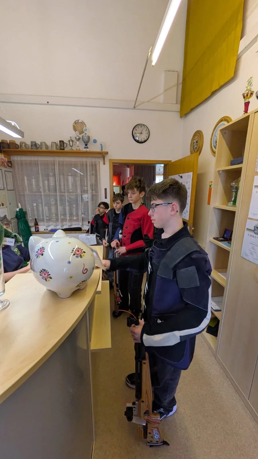 Bereitmachen vor dem Wettkampf.